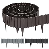 Suusolny Holzoptik Rasenkante Kunststoff Beetumrandung Garten Holzmaserung...