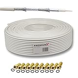 Premium X 30m SAT Koaxial Kabel 135dB 4-fach SAT Antennenkabel Koaxialkabel...