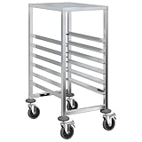vidaXL Tablettwagen mit 6 GN-Behältern 39x55x87 cm Edelstahl,...