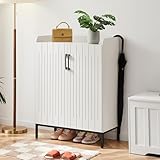 Mericonia Schuhschranks, moderner Schuhschrank aus Holz für den Flur mit 2...