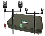 Angel-Berger Magic Baits Black Quick Rod Pod mit Tasche Bissanzeiger...