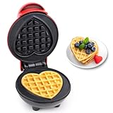 Mini-Waffeleisen in Herzform, RISVOWO 350W Kleiner Waffelmaker mit...