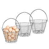 OGANAZI Eierkörbe aus Draht, rund, aus Metall, für Küche, Sammelkorb,...