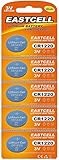 5 x CR1220 Markenware Eunicell 3V Lithium Knopfzelle EINWEG Markenmarke...