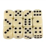 GICO 12 Standard Würfel Spielwürfel, Augenwürfel 16 mm aus PVC- 5955