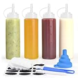 V·Colokishi 4 Pcs 8 oz Gewürz Squeeze Flaschen für Sauce, Kunststoff...