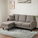 DRIXNO L-förmiges Ecksofa mit Chaiselongue – 3-Sitzer Sofa, 166 x 118 x...