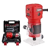 TEENO Elektrische Oberfräse, 650 W, 15.000 – 32.000 U/min, Holzfräse...