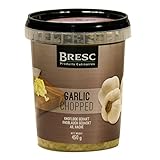 Bresc Knoblauch grob gehackt - 1x 450g - junger Knoblauch, eingelegt in...