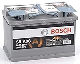 Bosch S5A08 - Autobatterie - 70A/h - 760A - AGM-Technologie - angepasst...