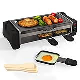 Raclette 2 Personen Raclette Grill Mini 3 Pfännchen 3 Holzspatel...