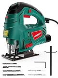 HYCHIKA Stichsäge, 800W Max Holz Schnitttiefe 110mm, 800-3000SPM...