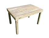 Vidahuerto Rechteckiger Gartentisch aus Kiefernholz, autoklaviert, 120 x 76...