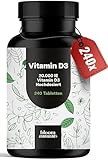 Vitamin D3 20000 IE hochdosiert - 240 Tabletten - Vitamin D - Produziert in...