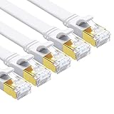 Yauhody Cat 8 Lan Kabel 5meter, 5-Stück Netzwerkkabel Flach Ultra High...