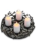 Romadedi Adventskranz Vintage Geweih Schwarz: Adventsgesteck Rund Klein...