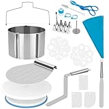 Fulasofia Torten Zubehör Set 40 Teile mit Tortenring Verstellbar Hoch...