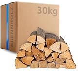 30kg Kaminholz Buche Brennholz - Kammergetrocknetes Feuerholz 30cm Scheite...