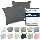 ATsense 2er Set Kissenbezug 40x40 cm - 100% Gewaschene Baumwolle,...