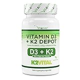 Vitamin D3 + K2 Depot - 365 Tabletten mit 5000 I.E + Vitamin K2 200 mcg pro...
