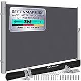 KESSER® Alu-Seitenmarkise Ausziehbar & Blickdicht 300 x 180 cm |...