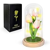 Whaline Forever Tulip Künstliche Blumen Geschenk Rosa Weiß Tulpe Floral...