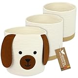 HMF Aufbewahrungskorb mit versteckten Griffen, 3er Set, Korb für...