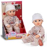 BABY Born Anna 36 cm - Babypuppe mit beigem Strampler - Weiche Puppe mit...