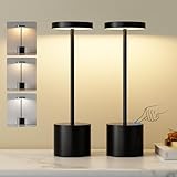 PreeOtti LED Tischlampe Kabellos, Tischlampe Akku, Tischleuchte Kabellos...