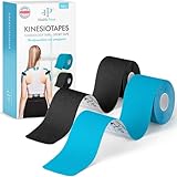 Health Press® Kinesiotapes - 2 Kinesiologie Tape Rollen Blau + Schwarz...