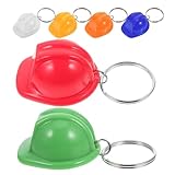 OKUMEYR 6 Kleiner Bauarbeiterhelm Schlüsselanhänger aus Kunststoff Bunte...