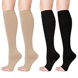 2 Paar Kompressionsstrümpfe Damen, 20-30 mmHg Compression Socks Lange...