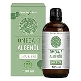 Omega 3 Algenöl, 998mg DHA & 535mg EPA pro 2.5ml, vegan, JETZT MIT TROPFER...