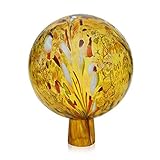 Lauschaer Glas Gartenkugel Rosenkugel aus Glas mit Granulat Gold d 15cm...