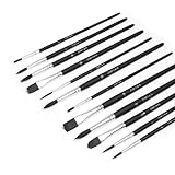 Elan Premium Aquarell Pinsel Set, 12-teilig Kurzstielige Synthetik...
