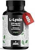 L-Lysin hochdosiert - 400 Kapseln - pures L Lysin. Aus pflanzlicher...
