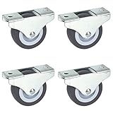 Dörner + Helmer Möbel-Bockrollen, 4er-Set, 50mm x 19mm, 165kg Tragkraft,...