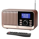 Wiederaufladbares DAB+/FM Radio Dual Wecker-August MB450K-Nostalgie...