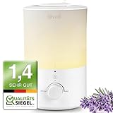 LEVOIT Top-Fill Luftbefeuchter 3L mit Nachtlicht, 360°Drehbare Düse,...