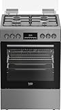 Beko FBM62320XDSL Freistehender Herd, Multifunktionsofen mit Gaskochfeld,...