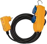Brennenstuhl Schutzadapterkabel FI IP54 mit Powerblock (4-Fach...