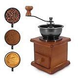 Manuelle Kaffeemühle, Holz Retro Antik Keramik Handkurbel Kaffeemühle,...