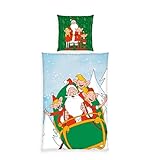 Herding Weihnachtsmann & Co. KG Bettwäsche, Kissenbezug ca. 80x80 cm,...