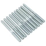 QWORK® 10 Stück Stockschrauben M8 x 100 mm Doppelgewinde Kohlenstoffstahl...