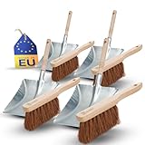 Novaliv 4X Kehrschaufel Set verzinkt Kokosborsten Kehrblech und Handfeger...