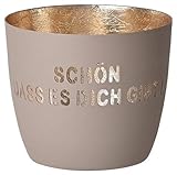 Gift Company Schön das es Dich gibt Windlicht, Eisen, 10cm, Gold