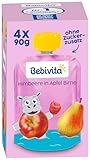 Bebivita Quetschbeutel Himbeere in Apfel Birne, 4 x 90g 4er Pack (4x4x90g)