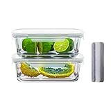 Bstask Vorratsdosen Glas mit Deckel, Set of 2 Mealprepboxen, BPA-Free...