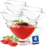 KONZEPT Sauciere aus Glas, 4er Set, 160 ml, Transparente Soßenkanne mit...