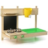 BlueWood Matschküche Kinder Outdoor, Holzspielzeug, Kinderküchen-Spielset...